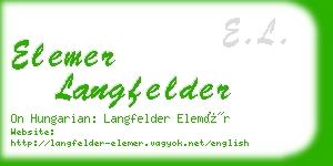 elemer langfelder business card